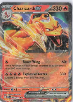 Pokemon TCG Charizard EX 006/165 Sv: Scarlet & Violet 151 Rare Holo 330 HP - Image 1