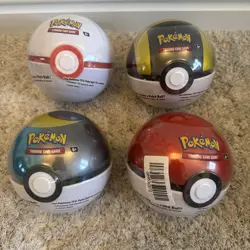 4 x Pokemon TCG Pokeball Tins Pokeball Ball - New & Sealed - Image 1