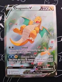 Pokemon TCG Dragonite V Ultra Rare Full Art Holo 192/203 Evolving Skies - Image 1