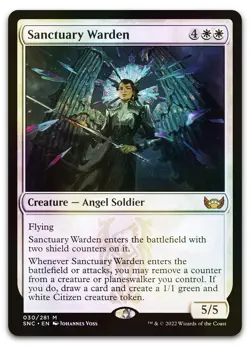Sanctuary Warden #30 (Foil) (NM) Streets New Capenna SNC Magic MTG - Image 1