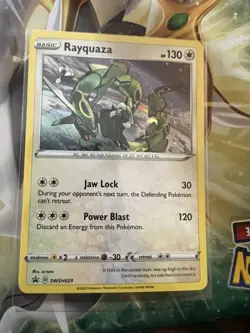 Pokemon TCG Rayquaza - SWSH029 Sword & Shield Black Star Promo NM DOUBLE SWIRL - Image 1