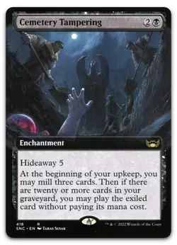 Cemetery Tampering (Extended Art) #418 (LP) Streets New Capenna SNC Magic MTG - Image 1