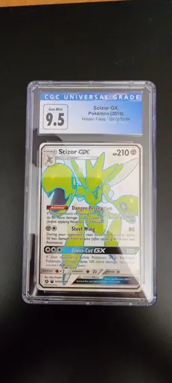 Pokemon Scizor GX SV72/SV94 Hidden Fates Shiny Vault CGC 9.5 Holo Rare - Image 1