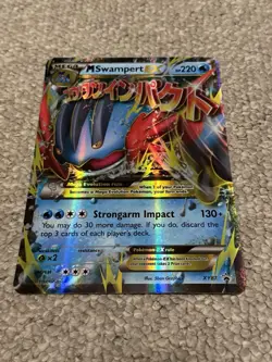 Pokemon MEGA M Swampert EX Ultra Rare XY87 Black Star Promo Holo TCG Card Jumbo - Image 1