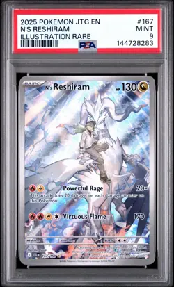 Pokemon 2025 N'S Reshiram 167/159 Illustration Rare Journey Together PSA 9 - Image 1