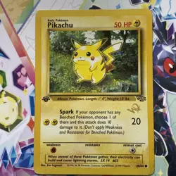 Pikachu 60/64 Jungle 1st Edition W Gold Stamp Very Light Play Pokemon WOTC - Image 1