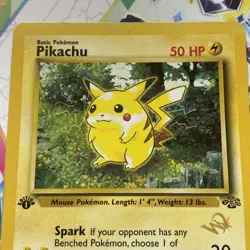 Pikachu 60/64 Jungle 1st Edition W Gold Stamp Very Light Play Pokemon WOTC - Image 3