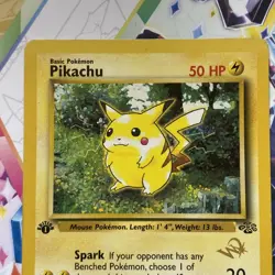 Pikachu 60/64 Jungle 1st Edition W Gold Stamp Very Light Play Pokemon WOTC - Image 4