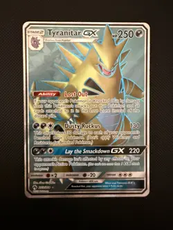 Pokemon Sun & Moon Full Art - Lost Thunder 203/214 Tyranitar GX - Image 1