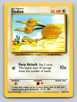 Doduo - 48/102 Common Base Set Unlimited Pokemon MP - Image 1