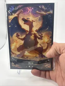 Pokemon Night Blade Charizard Chases Art Board 4x6in Fan Art For Home Decor - Image 3