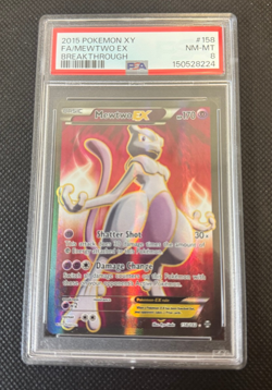 [N] Pokemon Mewtwo EX 170 HP Ultra Rare PSA 8 Holo 158/162 Breakthrough - 1B - Image 2
