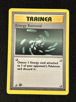 Pokemon Energy Removal 92/102 (1st Edition) Base Set (Shadowless) - Image 1