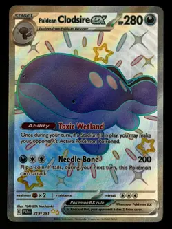 Paldean Clodsire ex 219/091 Shiny Ultra Rare Paldean Fates Pokemon Near Mint - Image 1