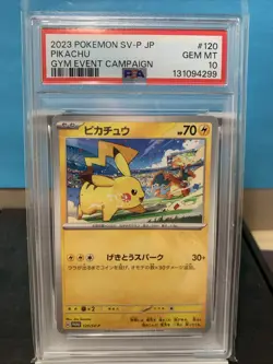 2023 POKEMON SV-P JPN PIKACHU #120 GYM EVENT CAMPAIGN PSA 10 GEM MT - Image 2