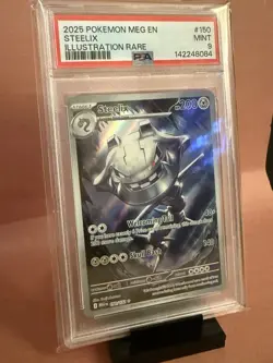Pokemon Steelix 150/132 Me01: Mega Evolution Illustration Rare Holo PSA 9 2025 - Image 1