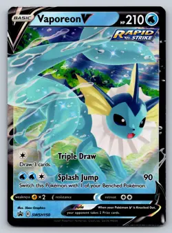 2021 Vaporeon V SWSH150 Ultra Rare Holo Pokemon Black Star Promo LP - Image 1