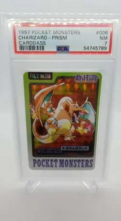 Charizard 006 Prism 1997 Pokemon Carddass Pocket Monsters Japanese Graded PSA 7 - Image 1