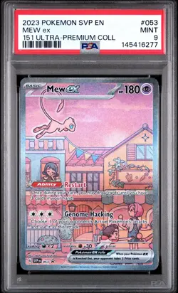 2023 POKEMON SVP EN-SV BLACK STAR PROMO 151 ULTRA-PREM COLL #053 MEW EX PSA 9 - Image 2