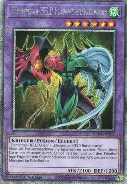 yugioh Elementar-HELD Flammenflugelmann RA03-DE152 PLATINUM SECRET RARE DEUTSCH - Image 1