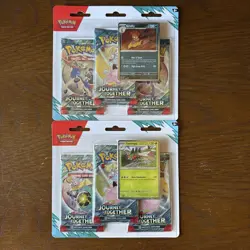 2 x Pokemon Journey Together Triple Blister Packs - 3 Boosters Per Pack & Promo - Image 1