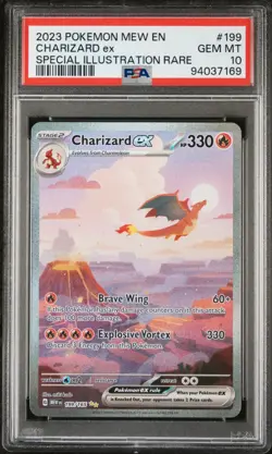 2023 Pokemon 151 English Charizard EX 199/165 Special Illustration Rare PSA 10 - Image 1