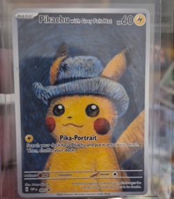 Pokemon Pikachu with Grey Felt Hat 85 SV "Fan Art Card" Regular 60 HP - Image 1
