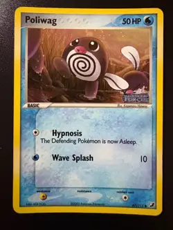 Pokemon TCG: 2005 EX Unseen Forces Stamped Reverse Holo Poliwag (67/115) LP - Image 1