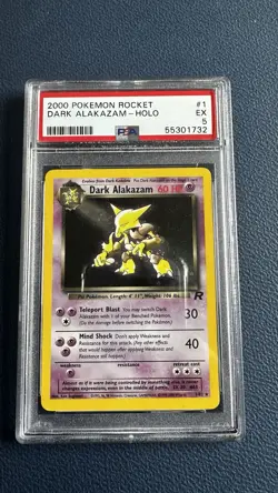 2000 Pokemon Team Rocket Dark Alakazam Holo PSA 5 - Image 1