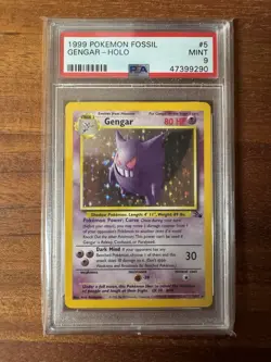 1999 Pokemon Fossil Gengar Holo #5 - PSA 9 - NEAR MINT - Ships ASAP 🔥 - Image 1