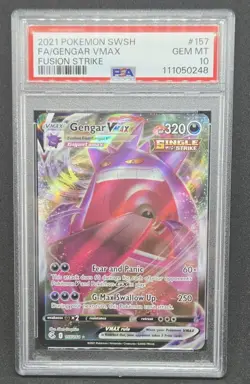 POKEMON PSA 10 - GENGAR VMAX FUSION STRIKE 157/264 ULTRA RARE HOLO 2021 - Image 1