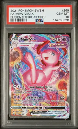 2021 POKEMON SWORD & SHIELD FUSION STRIKE SECRET #269 FULL ART/MEW VMAX PSA 10 - Image 1