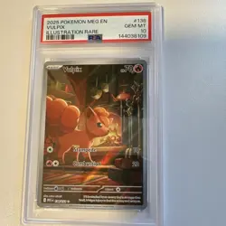 Pokemon TCG Vulpix Illustration Rare Holo Me01 138/132 PSA 10 2025 EN - Image 1