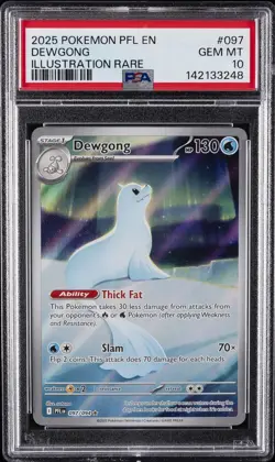 2025 POKEMON PFL EN-PHANTASMAL FLAMES ILLUSTRATION RARE #097 DEWGONG PSA 10 - Image 1
