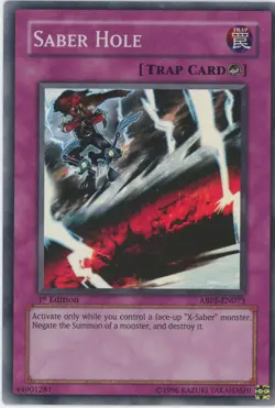 Yugioh Saber Hole ABPF-EN073 Super Rare 1st Edition LP - Image 1