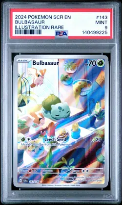 Bulbasaur 143/142 Illustration Rare Scr En-stellar Crown Pokemon PSA 9 - Image 1