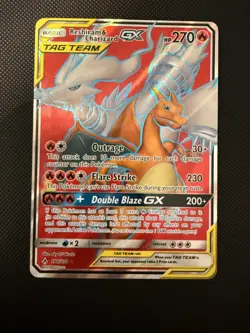 Pokemon Sun & Moon Full Art - Unbroken Bonds 194/214 Reshiram & Charizard Tag GX - Image 1