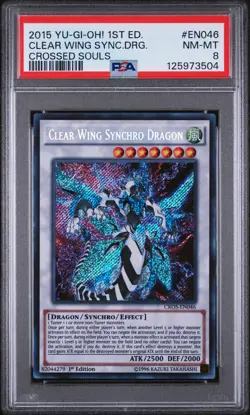 2015 YU-GI-OH! CROS-CROSSED SOULS 1ST EDITION CLEAR WING SYNCHRO DRAGON PSA 8 - Image 1