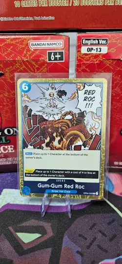 One Piece TCG Card OP04-056 Gum-Gum Red Roc Rare English Edition Mint/NM - Image 1