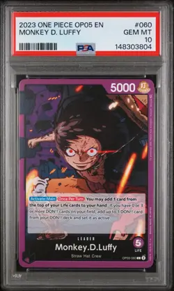 2023 ONE PIECE OP05-AWAKENING OF THE NEW ERA 060 MONKEY D. LUFFY ENGLISH PSA 10 - Image 1