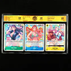CCG 10 GemMint 2025 One Piece JPN Nico Robin&Nami&Jewelry Bonney P 3PCS - Image 1