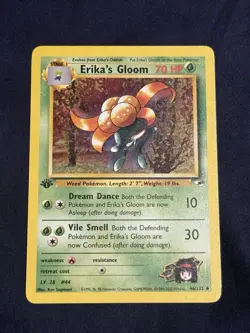 Pokemon Card - Erika's Gloom Gym Heroes 46/132 Uncommon 1st Edition NM - Image 1