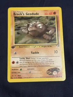 Pokemon Card - Brock's Geodude Gym Heroes 38/132 Uncommon 1st Edition - Image 1