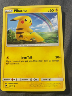 Pikachu 28/73 Shining Legends Pokemon TCG Card Game Common Regular - Image 1