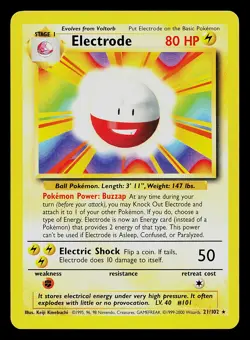 Pokemon Card - Electrode Base Set 4th Print UK 1999-2000 21/102 Rare - Image 1