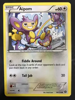 Pokemon Card, Aipom 90/114, Common, Steam Siege Set (2016), Near-Mint/Mint - Image 1