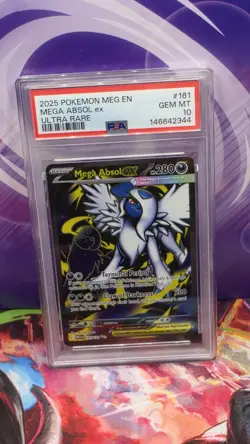 Mega Absol EX 161/132 & Mega Lucario PSA 10 Meg En-mega Evolution Card Game - Image 1