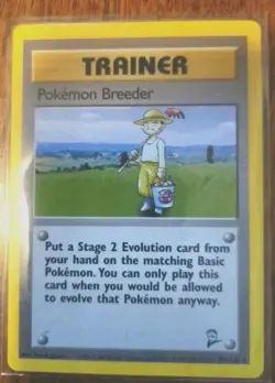 Pokemon Breeder # 105 / # 130 Base Set 2 Trainer Card 1999 Vintage - Image 1