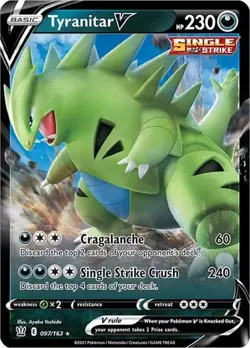 Tyranitar V 097/163 Battle Styles Sword & Shield Ultra Rare Card Foil Pokemon NM - Image 1