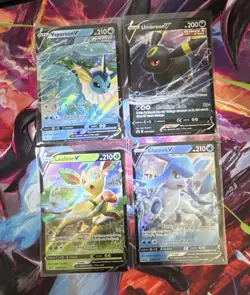 Umbreon, Glaceon, Vaporeon, Leafeon V (Lot of 4) SWSH Promo Pokemon Cards NM - Image 1